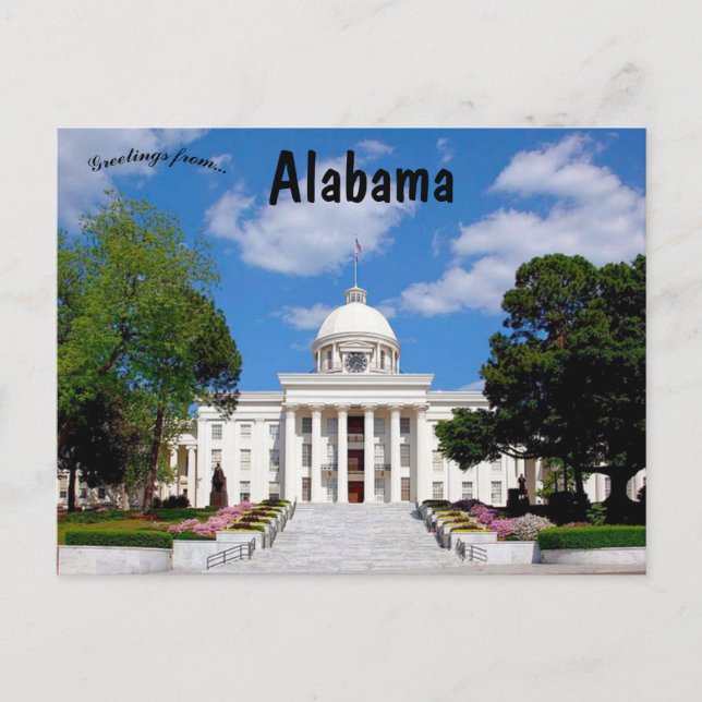 Postal Vista del Capitolio del Estado de Alabama en Montg (Anverso)