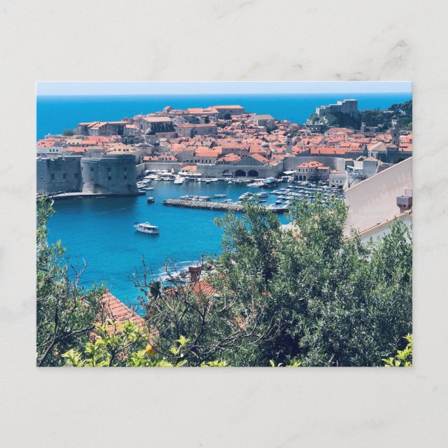 Postal Vista del casco antiguo de Dubrovnik, Croacia (Anverso)