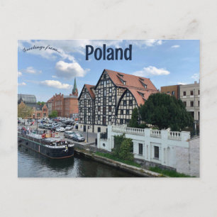 Postal Vista del casco antiguo en la Polonia bizcoz