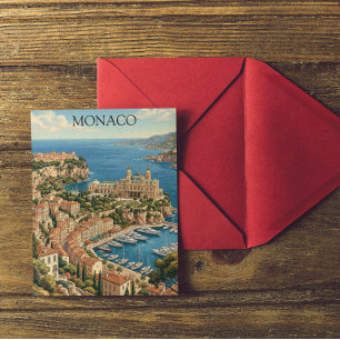 Postal Vista del Casino de Mónaco en la Riviera Francesa