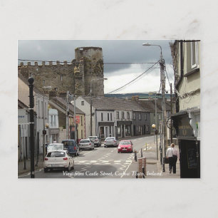 Postal Vista del castillo de Carlow desde Castle Street,