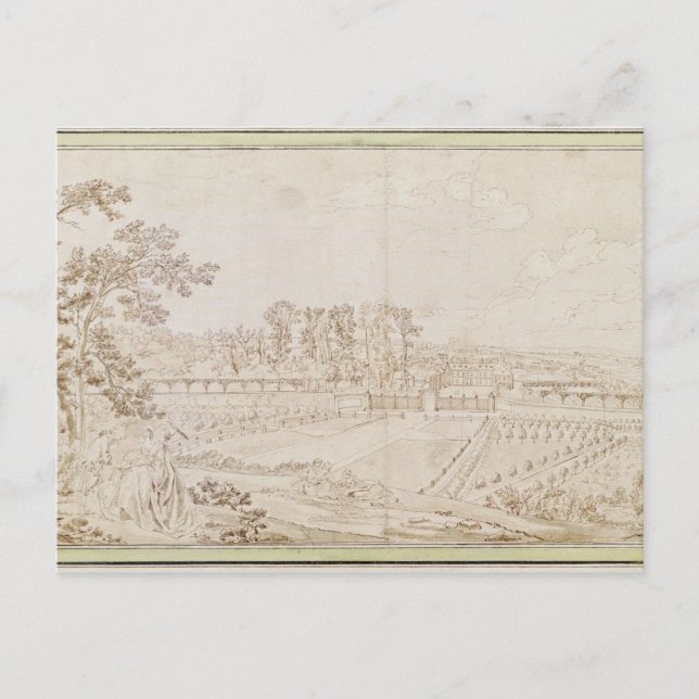 Postal Vista del castillo de Celle-Saint-Cloud, c.1750 (Anverso)