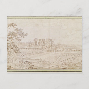 Postal Vista del castillo de Celle-Saint-Cloud, c.1750