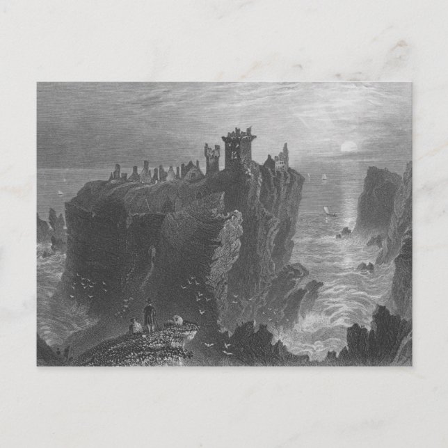 Postal Vista del Castillo de Dunottar, cerca de Stonehave (Anverso)