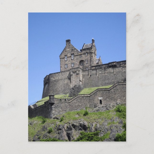 Postal Vista del Castillo de Edimburgo, Edimburgo, Escoci (Anverso)
