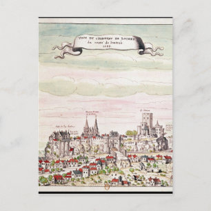 Postal Vista del castillo de Loches, 1699