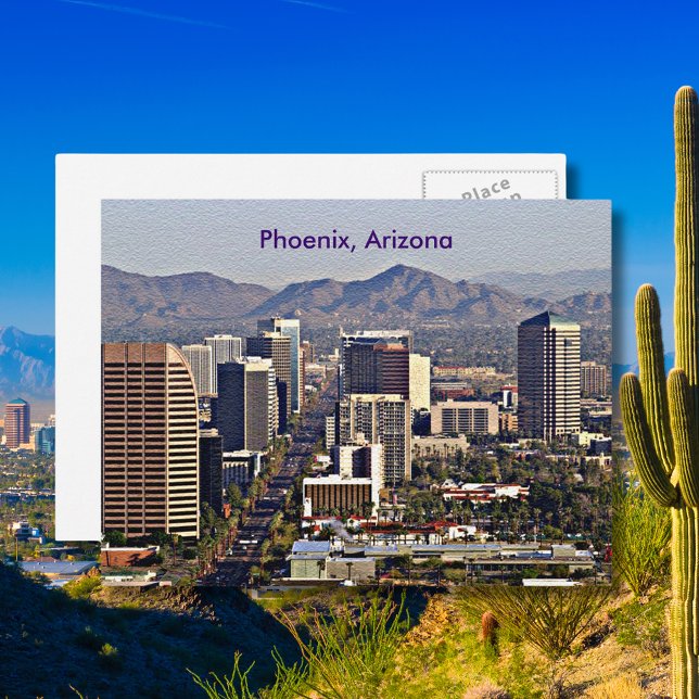 Postal Vista del centro de Phoenix, Arizona (Downtown View of Phoenix, Arizona Postcard)