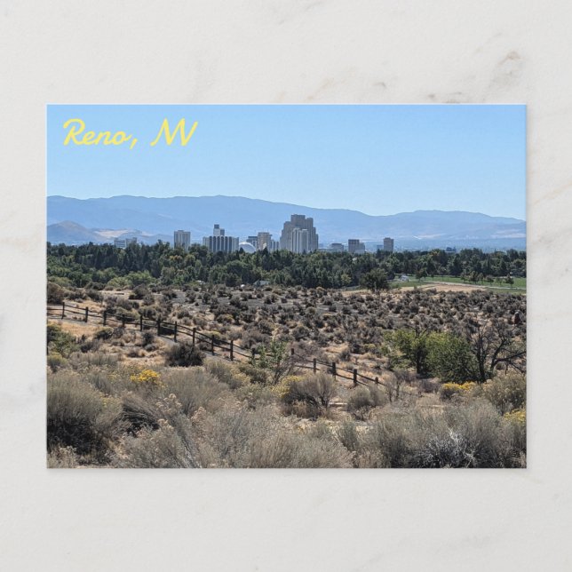 Postal Vista del centro de Reno, Nevada (Anverso)