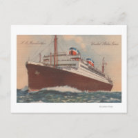 Vista del crucero Cunard de S.S. Manhattan