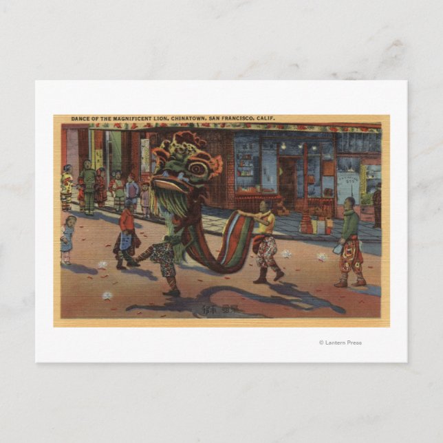 Postal Vista del desfile en Chinatown (Anverso)
