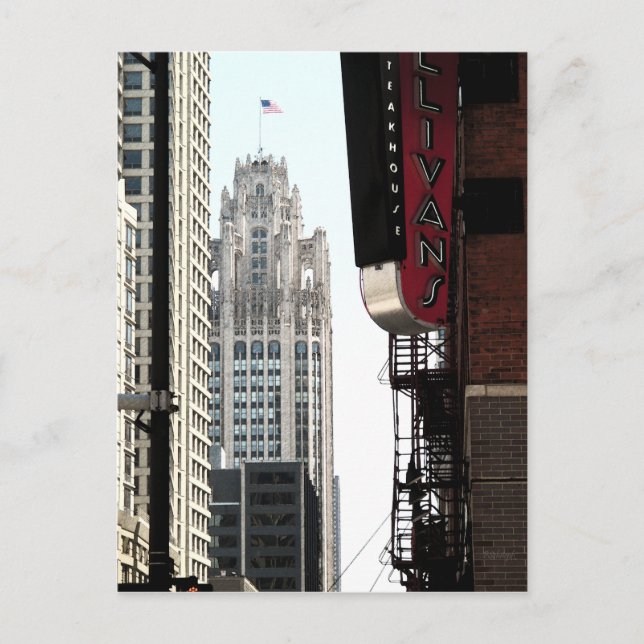 Postal Vista del edificio Wrigley (Anverso)