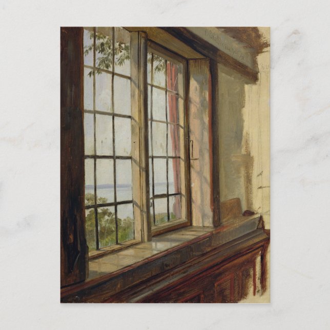 Postal Vista del Elba a través de una ventana, 1838 (Anverso)