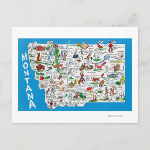 Postal Vista del estado con Personalizados, puntos escéni