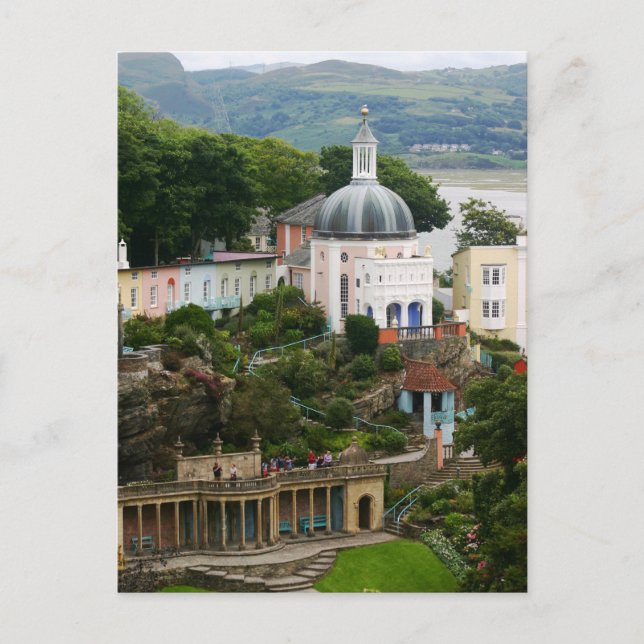 Postal Vista del estuario de Portmeirion Gwynedd, Gales d (Anverso)