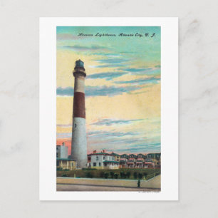 Postal Vista del faro de Absecon, Ciudad Atlántica, NJ