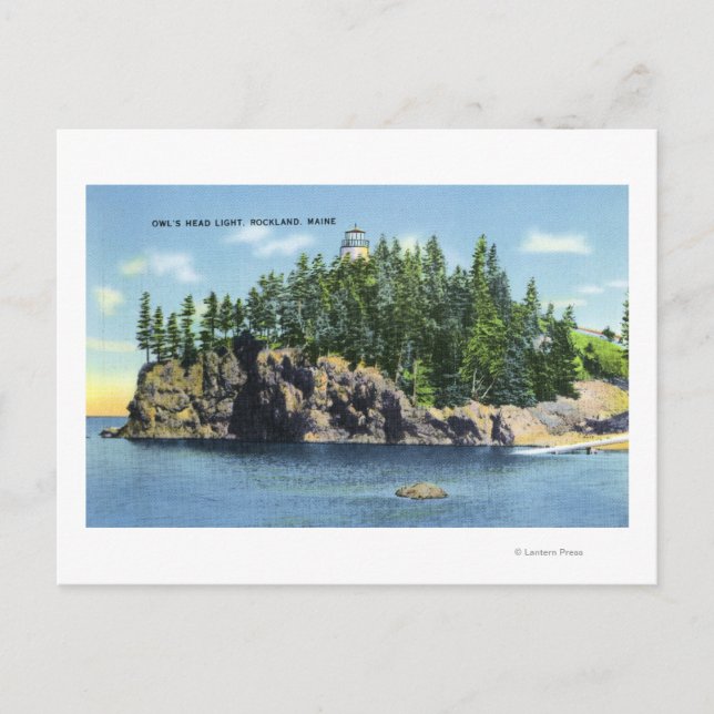 Postal Vista del faro de la cabeza de búho 2 (Anverso)