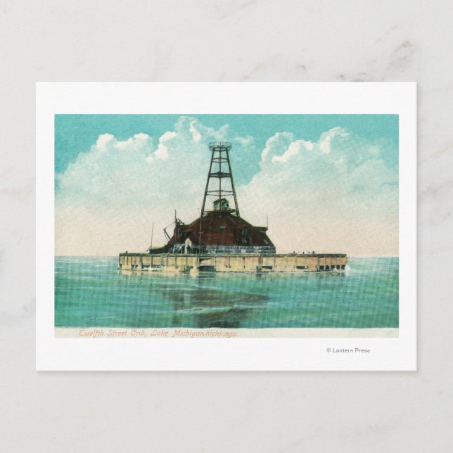 Postal Vista del faro de la cuna de la calle 12 (Anverso)