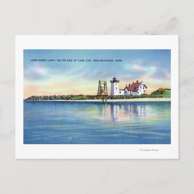 Postal Vista del faro de Long Point (Anverso)