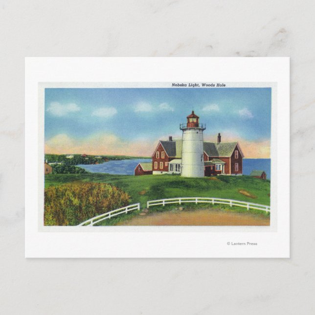 Postal Vista del Faro Nobska, Woods Hole (Anverso)