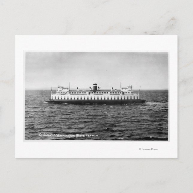 Postal Vista del ferry de Quinault (Anverso)