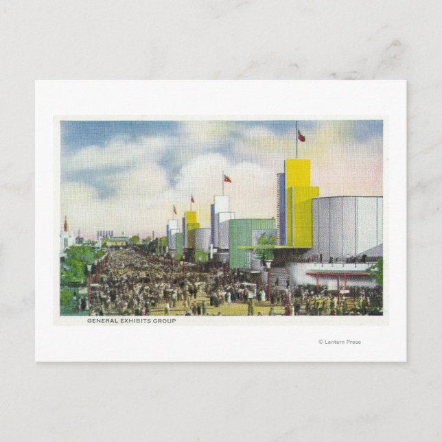 Postal Vista del grupo de exposiciones generales (Anverso)
