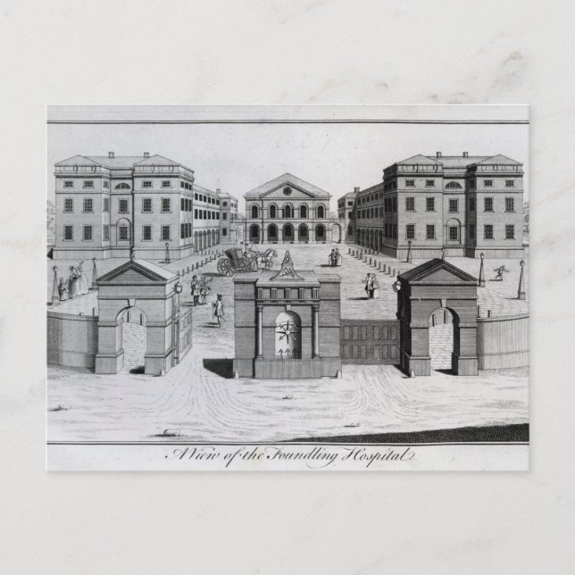 Postal Vista del Hospital Foundling, 1756 (Anverso)