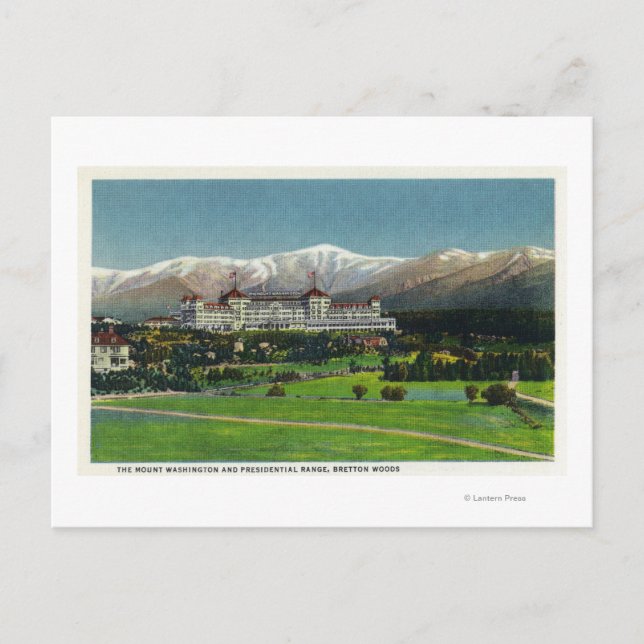 Postal Vista del Hotel Mt Washington, cordillera presiden (Anverso)