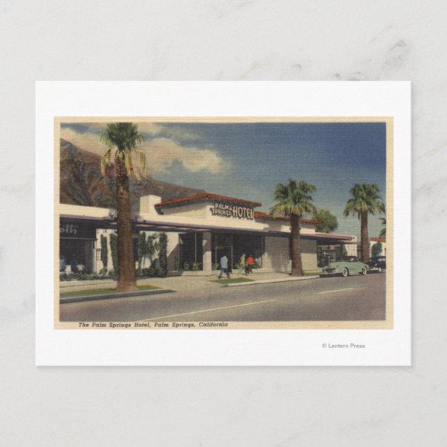 Postal Vista del Hotel Palm Springs (Anverso)