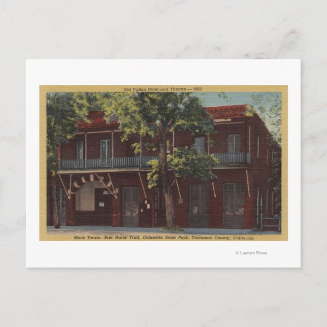 Postal Vista del Hotel & Teatro Old Fallon (1860) (Anverso)