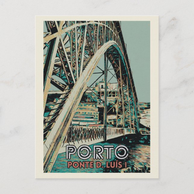 Postal Vista del ilustracion del puente D. Luis Porto Por (Anverso)