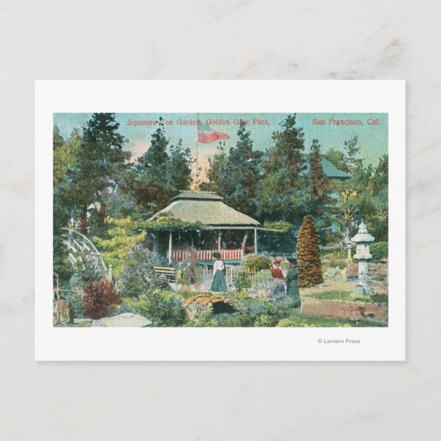 Postal Vista del Jardín del Té Japonés (Anverso)