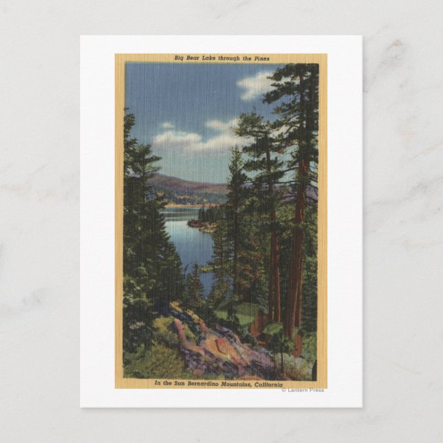 Postal Vista del lago a través de los Pinos # 2 (Anverso)