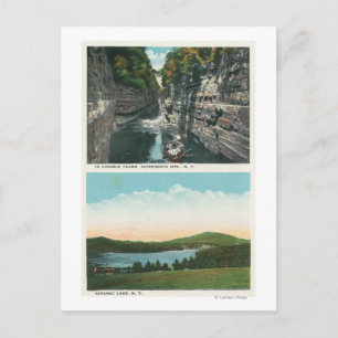 Postal Vista del lago Autilizable Chasm y Saranac