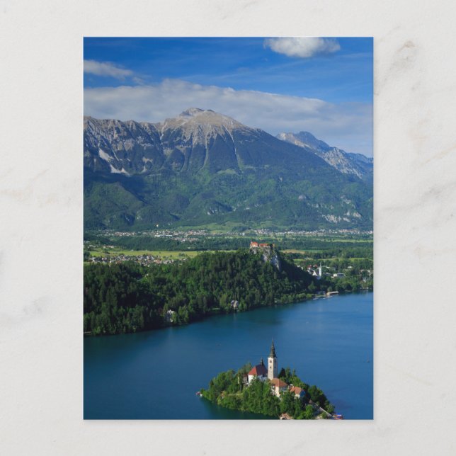 Postal Vista del lago Bled desde Mala Osojnica (Anverso)