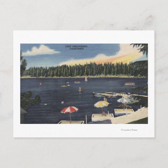 Postal Vista del lago, la orilla arbolada (Anverso)