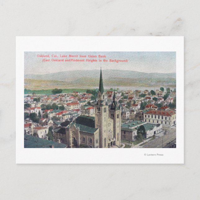 Postal Vista del lago Merritt desde Union Bank (Anverso)