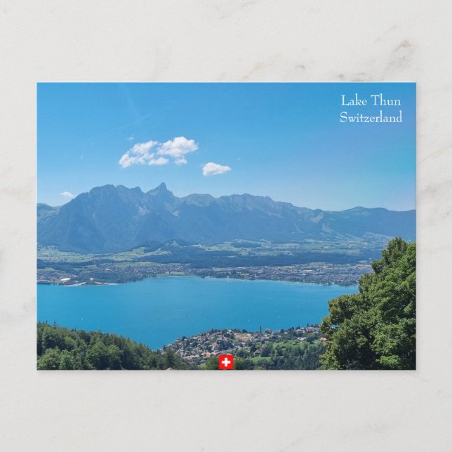 Postal Vista del lago Thun, Suiza (Anverso)