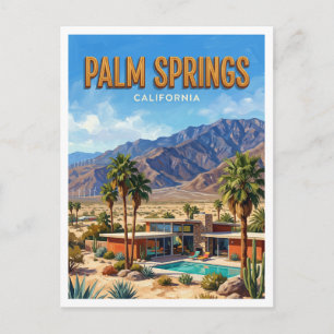 Postal Vista del molino de viento de Palm Springs Califor