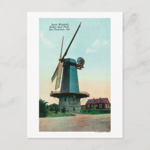 Postal Vista del molino de viento holandés en el Parque G