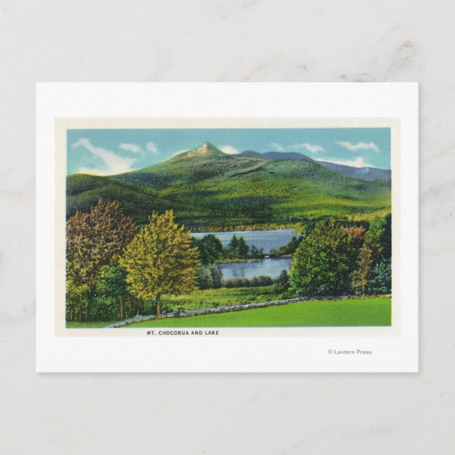 Postal Vista del monte Chocorua y el lago (Anverso)