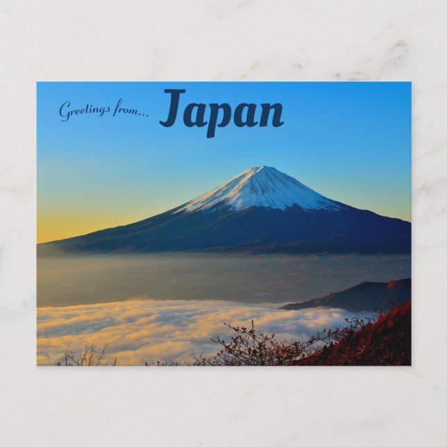 Postal Vista del Monte Fuji Japón (Anverso)