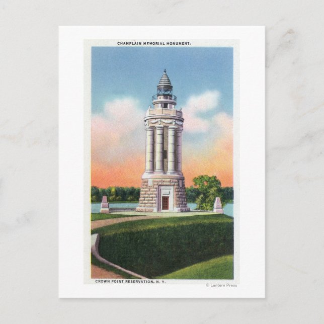 Postal Vista del monumento conmemorativo de Champlain (Anverso)