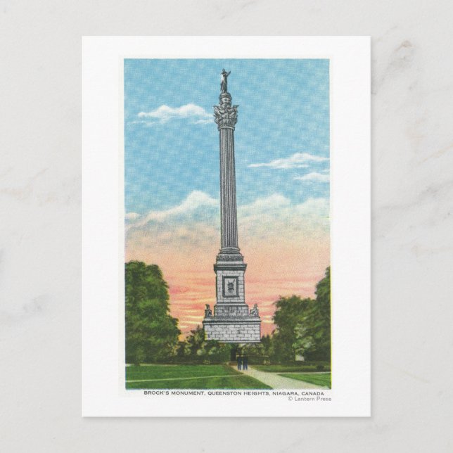 Postal Vista del monumento de Brock (Anverso)
