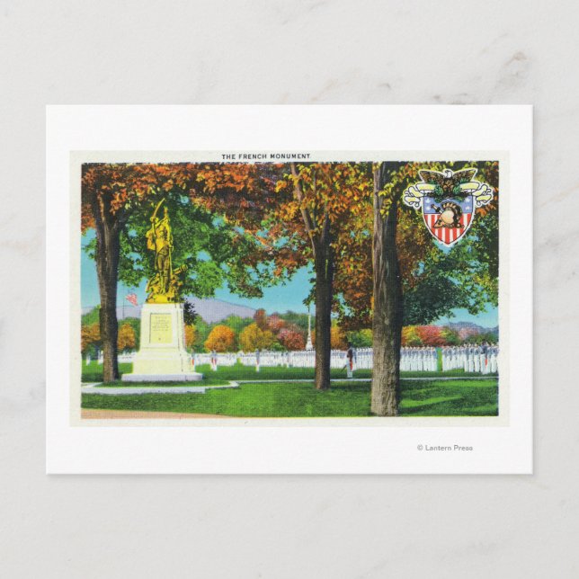 Postal Vista del Monumento Francés, soldados en (Anverso)