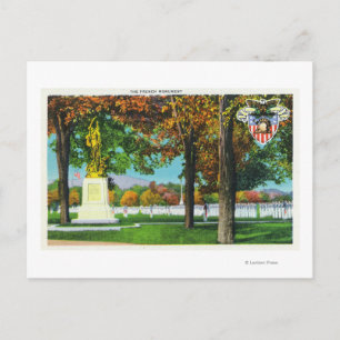 Postal Vista del Monumento Francés, soldados en