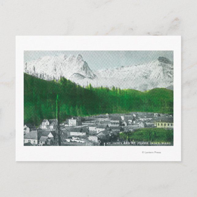 Postal Vista del Mt Index y Mt Persis (Anverso)