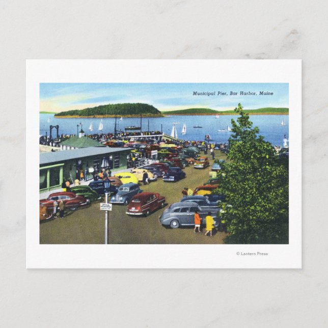 Postal Vista del muelle municipal (Anverso)