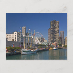 Postal Vista del muelle naval 2 de Chicago