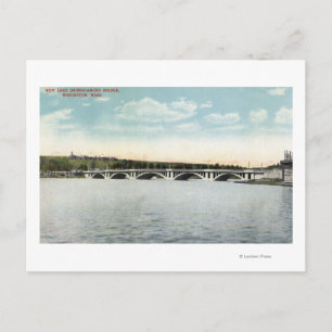 Postal Vista del nuevo puente del lago Quinsigamond
