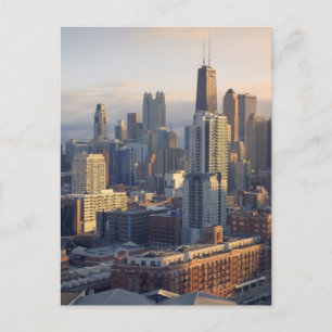 Postal Vista del paisaje urbano con luz fantástica